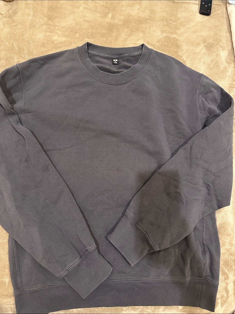 Uniqlo Men's Charcoal Crewneck Sweatshirt M